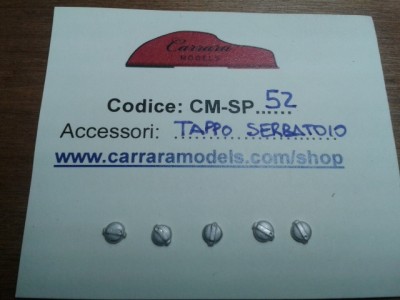 CM-SP52 set 5 pz tappo serbatoio in metallo bianco diametro 3 mm - scala 1:43